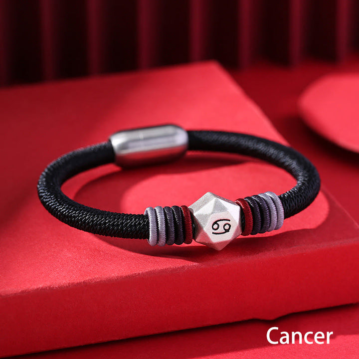 Buddha Stones 999 Sterling Silver 12 Constellations of the Zodiac Blessing Handmade String Bracelet - Cancer - image 8