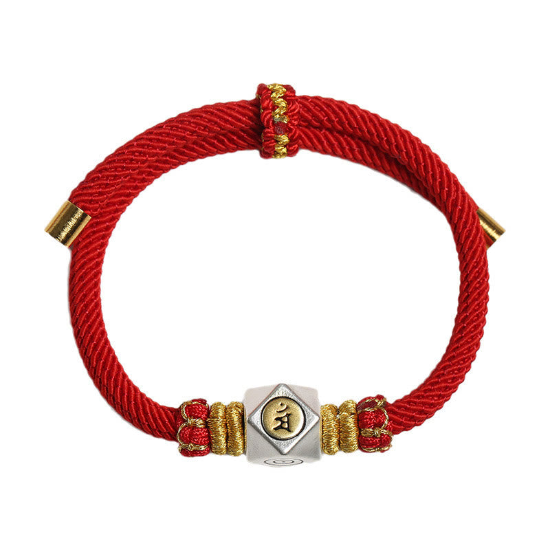 Buddha Stones 999 Sterling Silver Chinese Zodiac Natal Buddha Red Rope Luck Strength Handcrafted Kids Bracelet - image 11