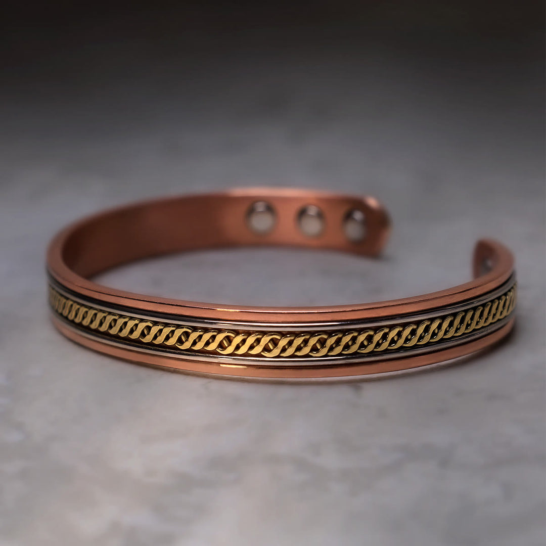 Buddha Stones Magnetic Copper Balance Adjustable Cuff Bracelet Bangle Ring - Bracelet - image 0