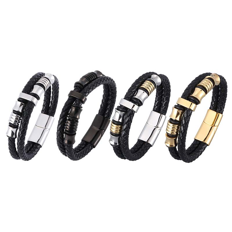 Buddha Stones Layered Leather Weave Fortune Bracelet - image 1