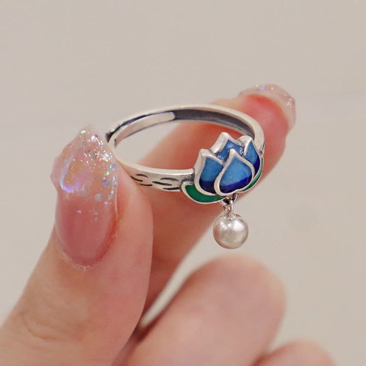 Buddha Stones Lotus Flower Pattern Enlightenment Ring - image 7