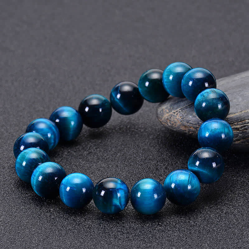 Buddha Stones Blue Tiger Eye Protection Bracelet - image 15
