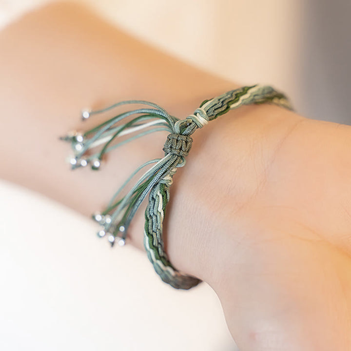 Buddha Stones White Jade Bamboo Reincarnation Knot Wealth Luck Strength String Bracelet - image 4