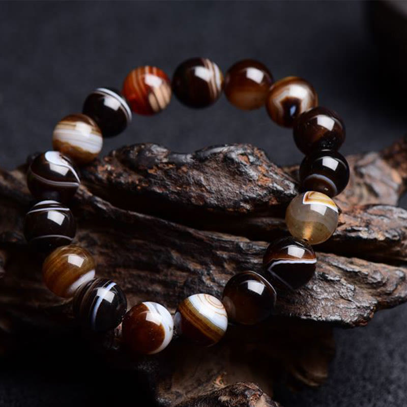 Buddha Stones Tibetan Sardonyx Happiness Positive Bracelet - image 6
