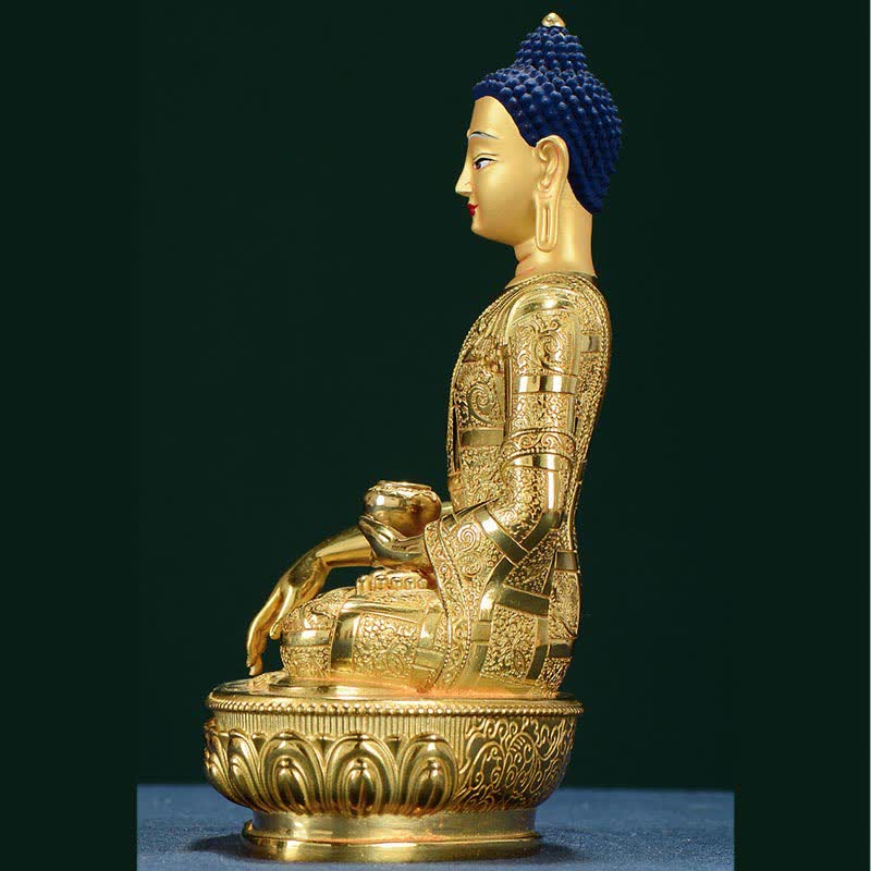 Buddha Shakyamuni Figurine Enlightenment Copper Statue Home Offering Decoration - image 2