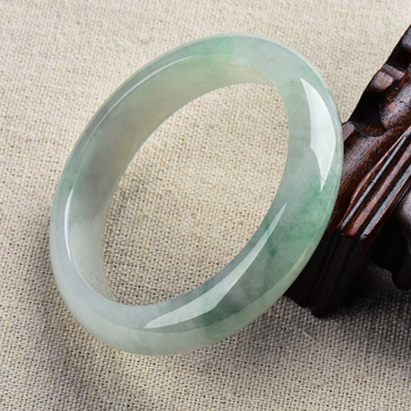 Buddha Stones Natural Jade Luck Healing Prosperity Bangle Bracelet - 64mm Natural Jade(Color May Vary) - image 0