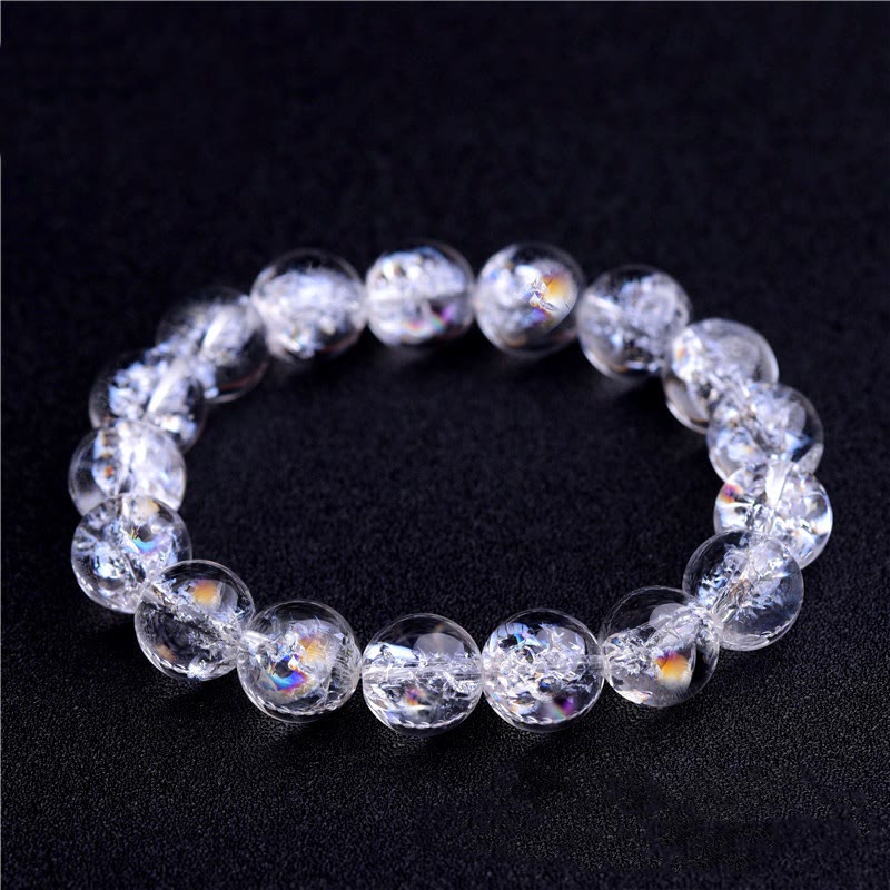 Buddha Stones Natural White Crystal Protection Healing Bracelet - 16mm(14 Beads) - image 0
