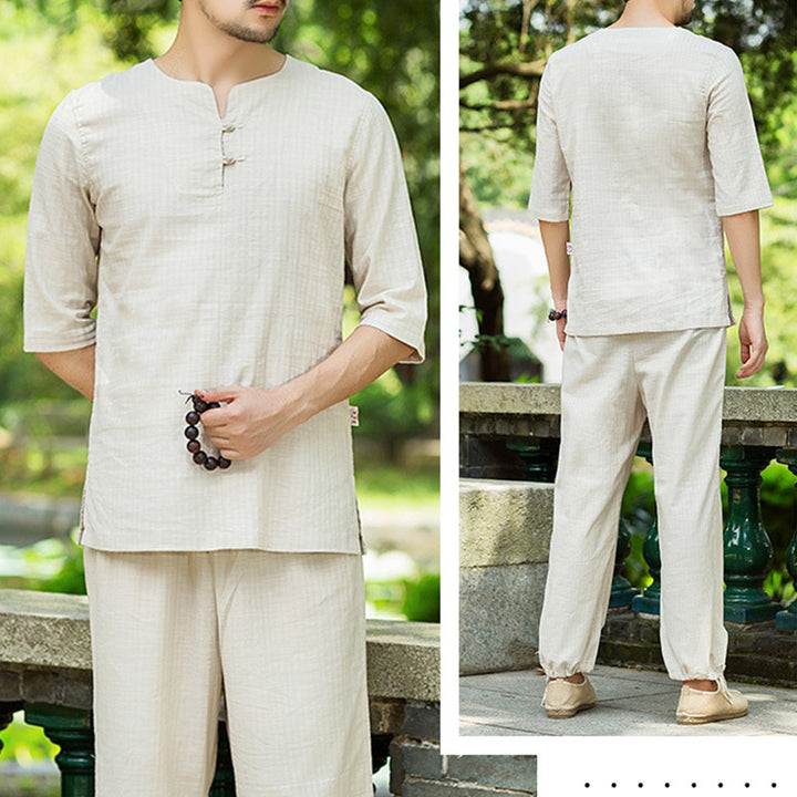 Buddha Stones Meditation Prayer Spiritual Zen Practice Uniform Clothing Men's Set - image 7