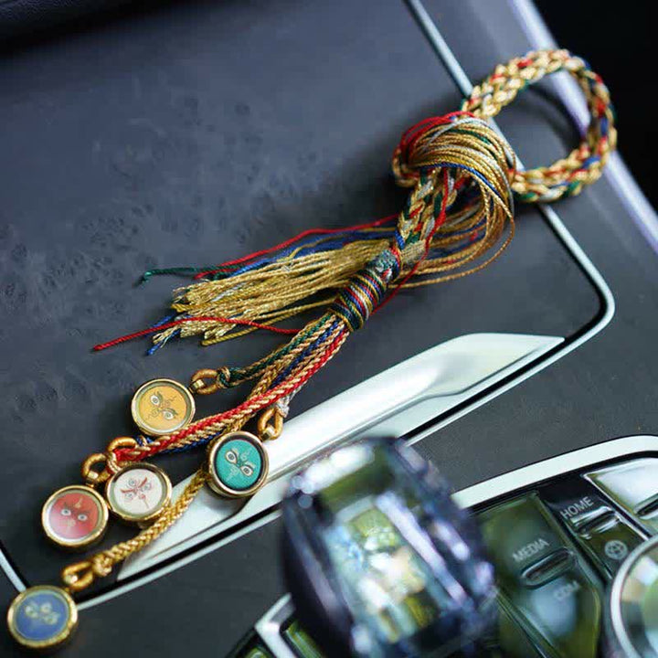 Tibet Handmade Five God Of Wealth Thangka Protection Wall Car Hanging Decoration - image 14