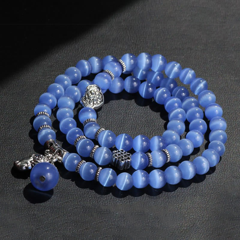 Buddha Stones Cat Eye PiXiu Support Triple Wrap Bracelet - image 21