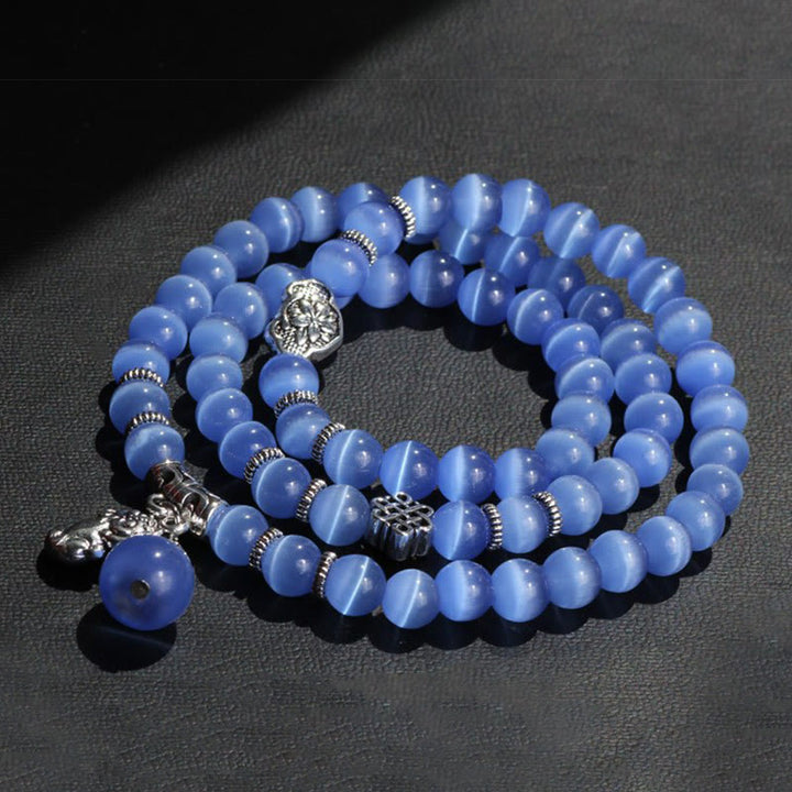 Buddha Stones Cat Eye PiXiu Support Triple Wrap Bracelet - image 21