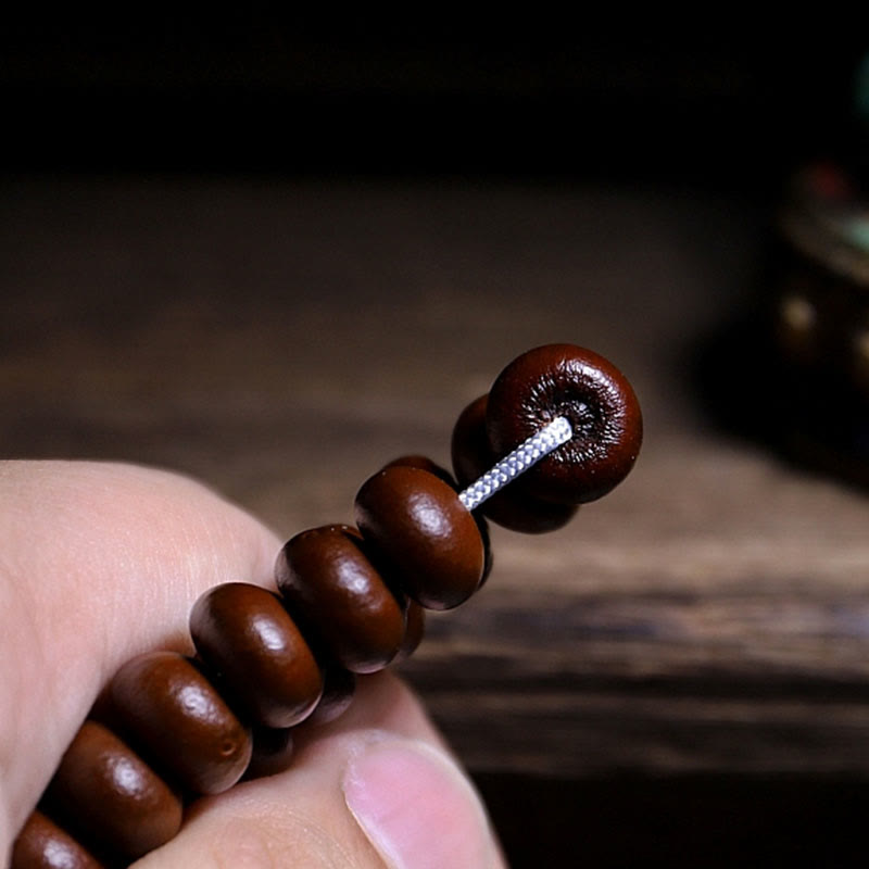 Buddha Stones Natural Tibet 108 Mala Beads Purple Bodhi Seed Three-eyed Dzi Bead Copper Dorje Harmony Bracelet - image 14
