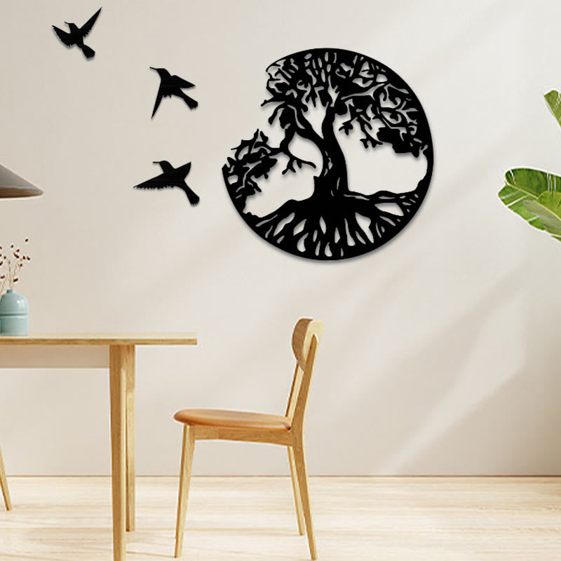 Buddha Stones Tree of Life Birds Creation Wall Art - image 3