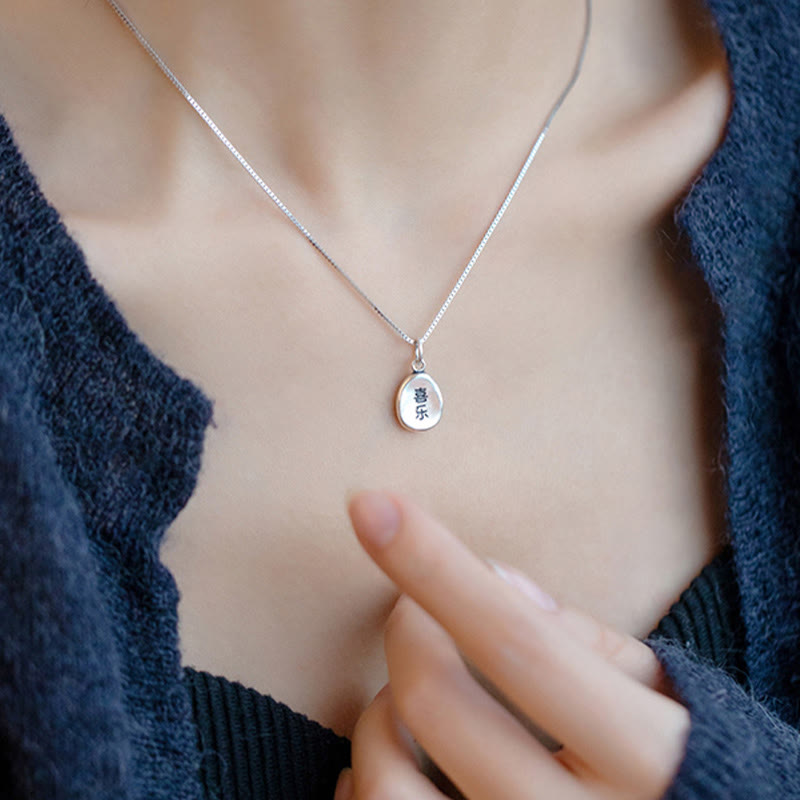 Buddha Stones 999 Sterling Silver Peace And Joy Fu Character Luck Fortune 925 Sterling Silver Chain Necklace Pendant - image 8