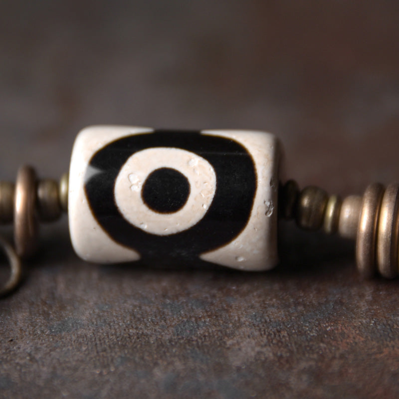 Buddha Stones Ebony Wood Dzi Bead Copper Protection Couple Bracelet - image 4