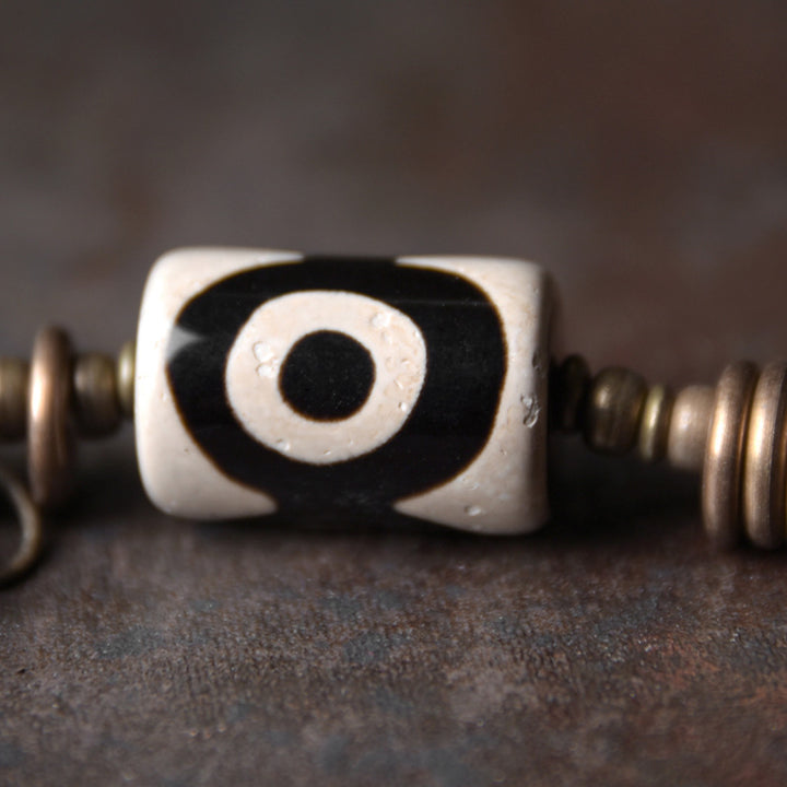 Buddha Stones Ebony Wood Dzi Bead Copper Protection Couple Bracelet - image 4