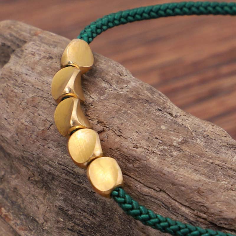 Buddha Stones 3 PCS Tibetan Copper Beads Healing Protection Luck Bracelet Set - image 15