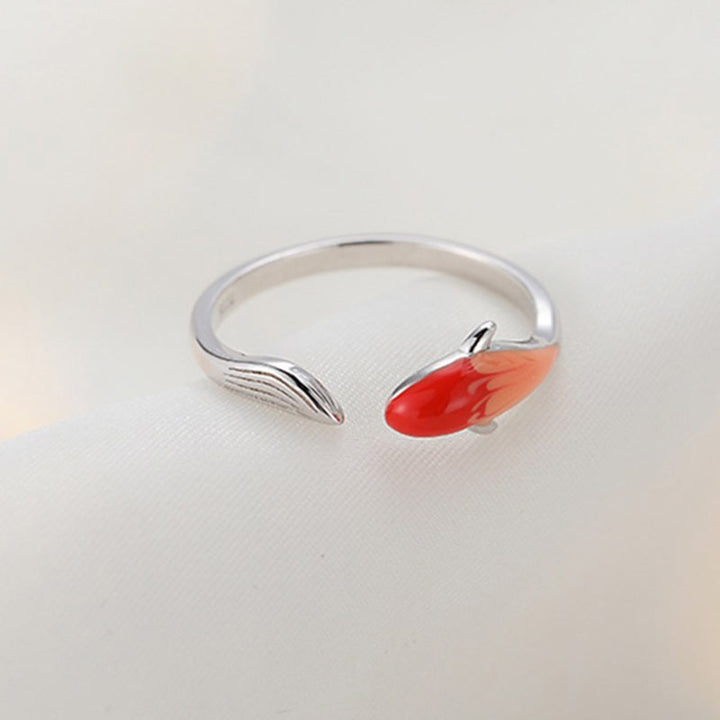 Buddha Stones Koi Fish Copper Balance Luck Adjustable Ring - image 9