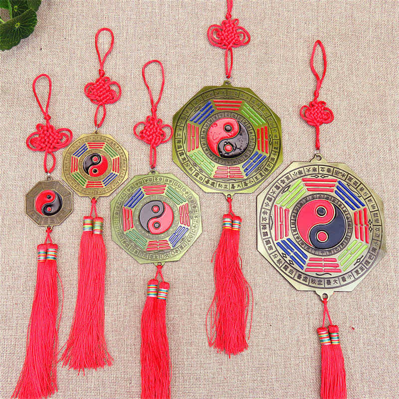 Feng Shui Bagua Map Chinese Knotting Harmony Energy Map Mirror - image 1