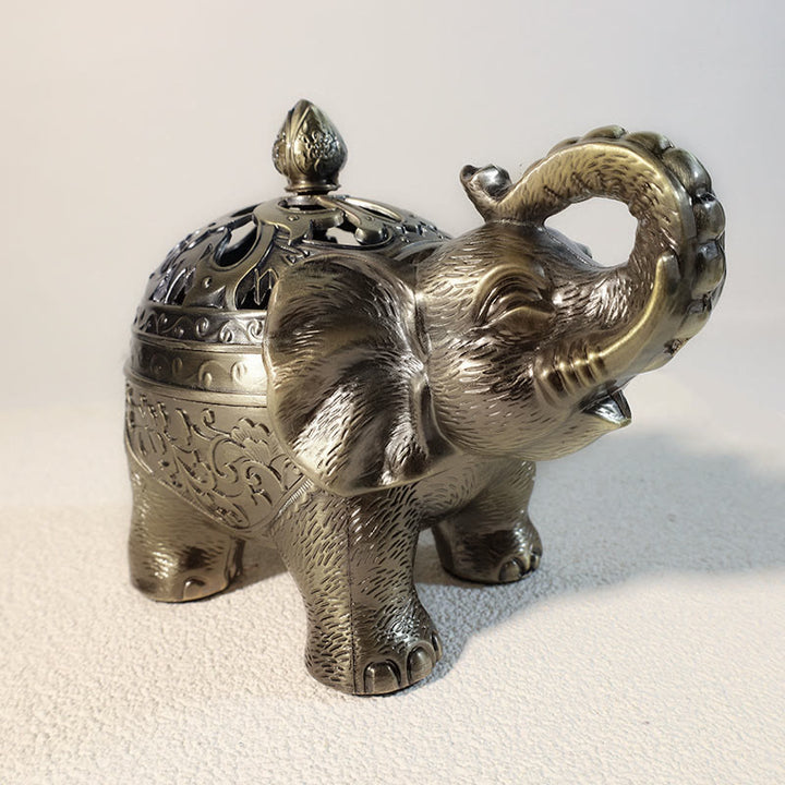 Buddha Stones Elephant Alloy Incense Holder Home Decoration Incense Burner - image 10