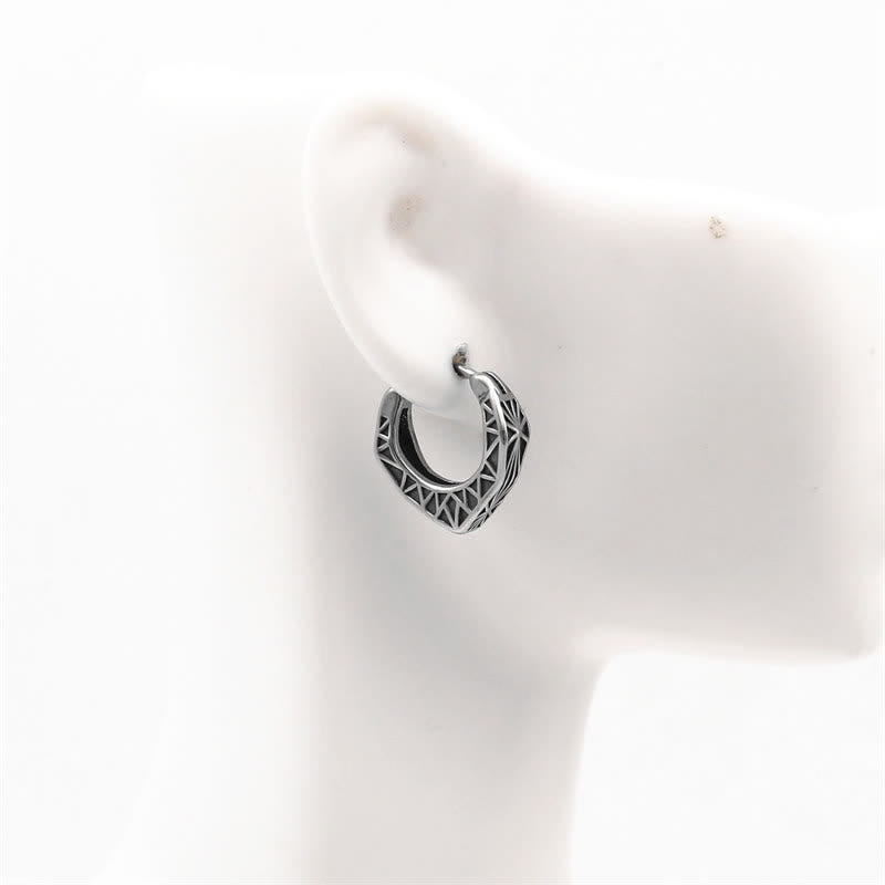Viking Hoop Titanium Steel Balance Earrings - image 3