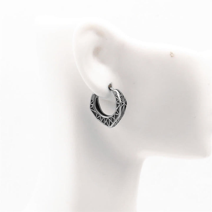 Viking Hoop Titanium Steel Balance Earrings - image 3