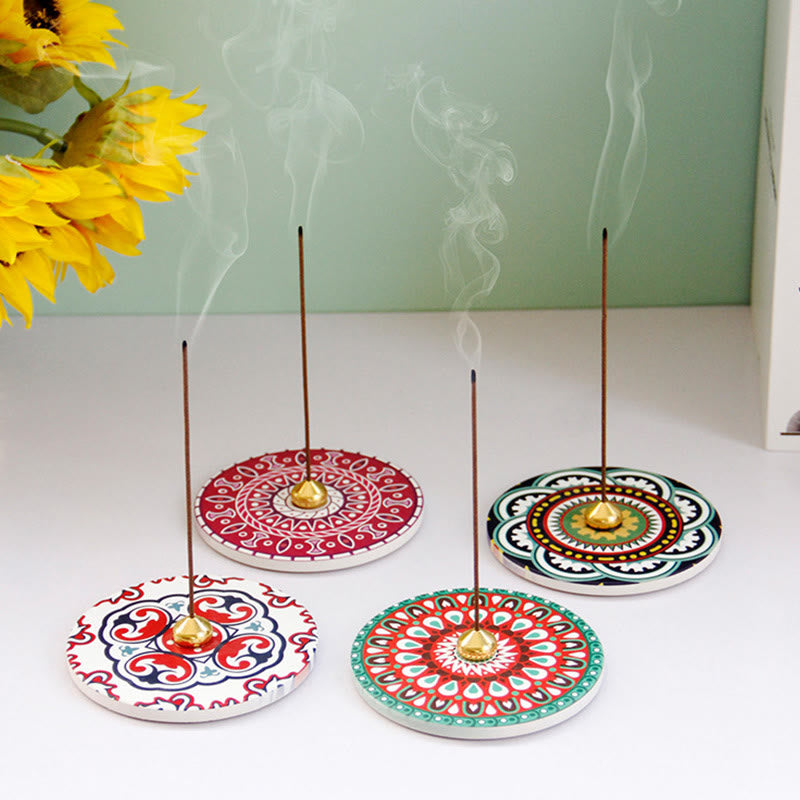 Buddha Stones Colorful Pattern Ceramic Blessing Stick Incense Burner - image 5