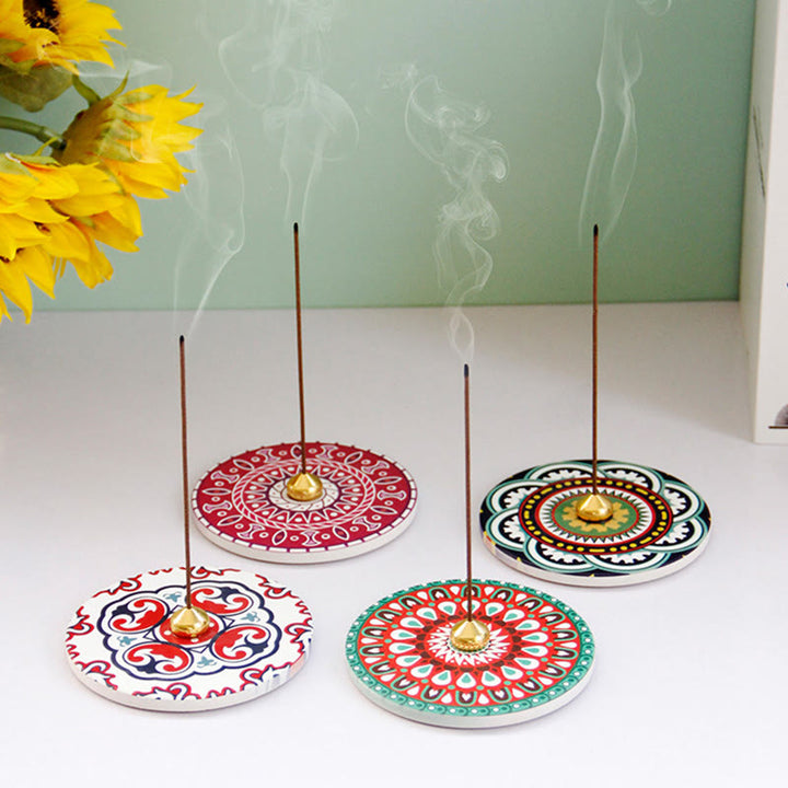 Buddha Stones Colorful Pattern Ceramic Blessing Stick Incense Burner - image 5