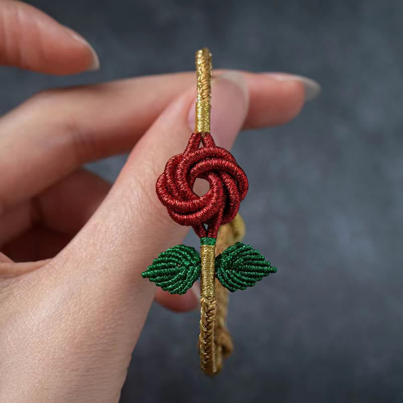 Buddha Stones Rose Flower Rope Eight Thread Peace Knot Luck Handmade Bracelet - image 7