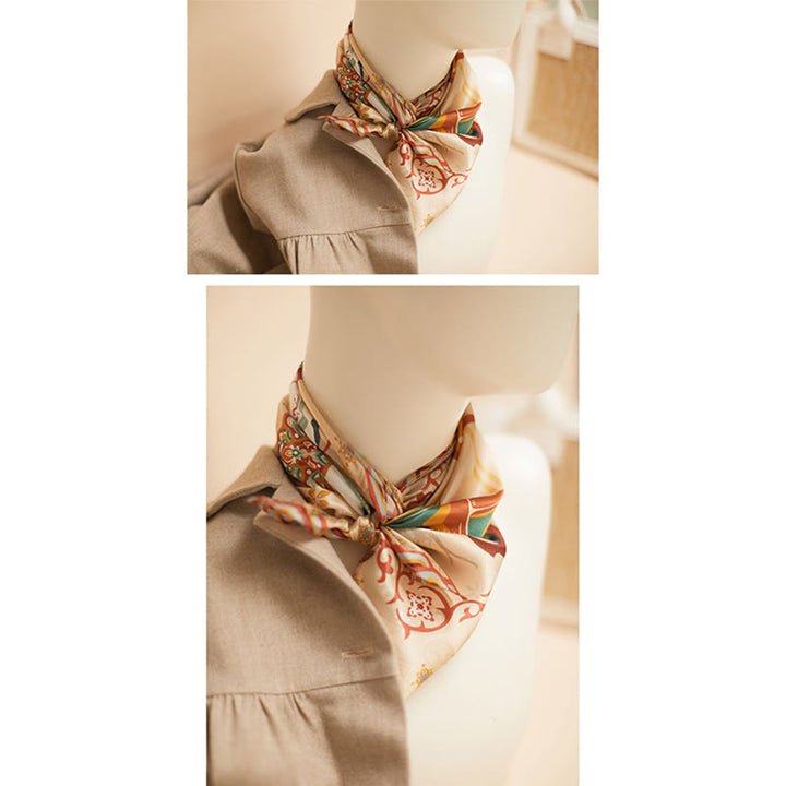 Buddha Stones Dunhuang Riyue Mountain 100% Mulberry Silk Scarf Dunhuang Shawl - image 18