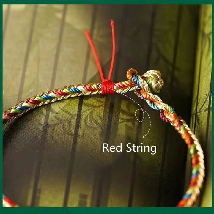 Buddha Stones 925 Sterling Silver Fu Character Zongzi Pattern Multicolored String Luck Handmade Braided Bracelet - image 18