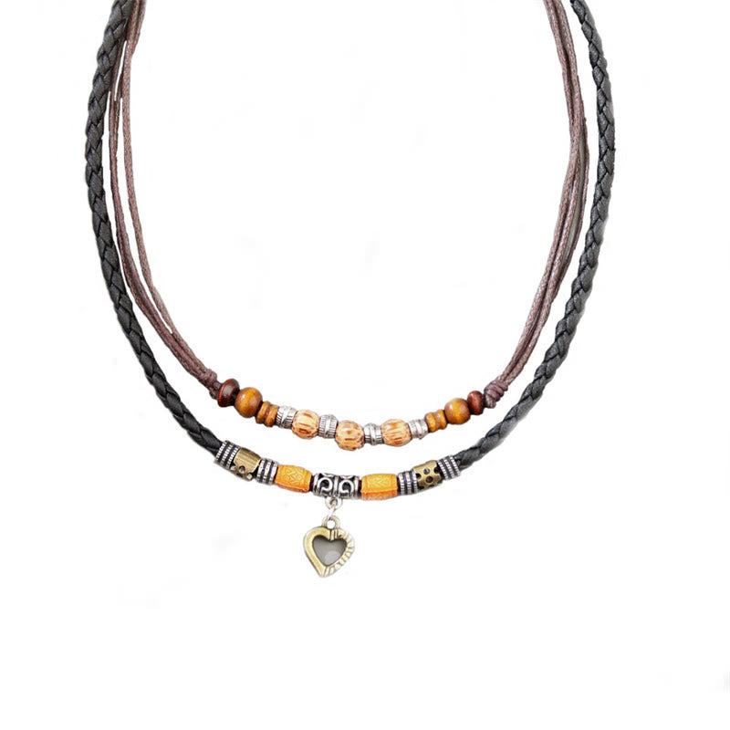 Buddha Stones Love Heart Pattern Bead Healing Necklace Pendant Bracelet - image 2