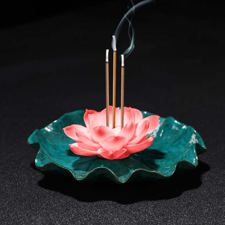 Buddha Stones Tibetan Lotus Blessing Incense Burner Decoration - 4 - image 5