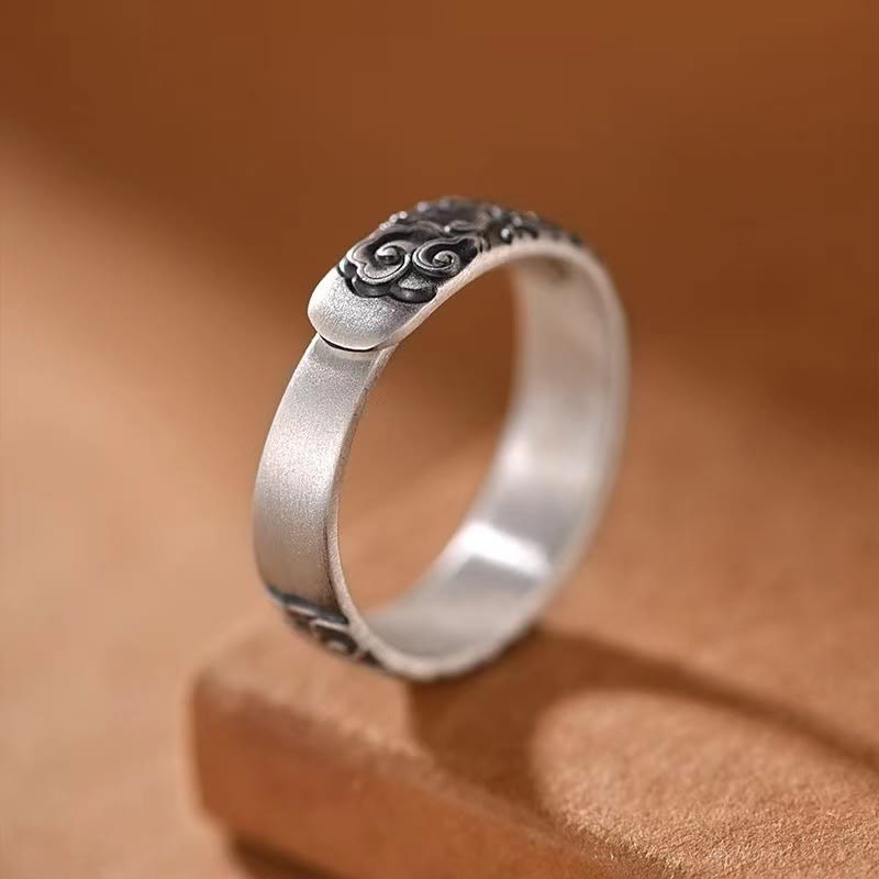 Buddha Stones Vintage Auspicious Clouds Pattern Luck Ring - image 3