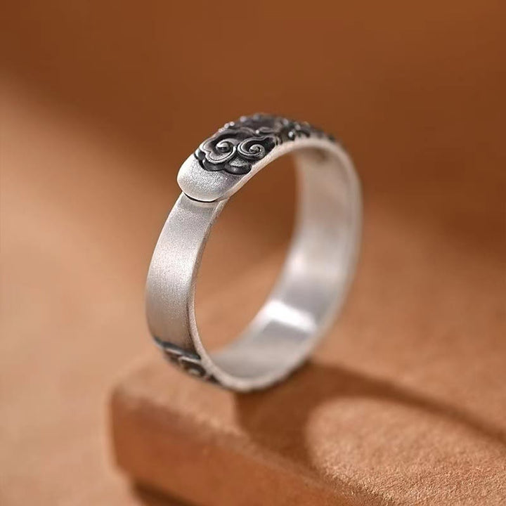 Buddha Stones Vintage Auspicious Clouds Pattern Luck Ring - image 3