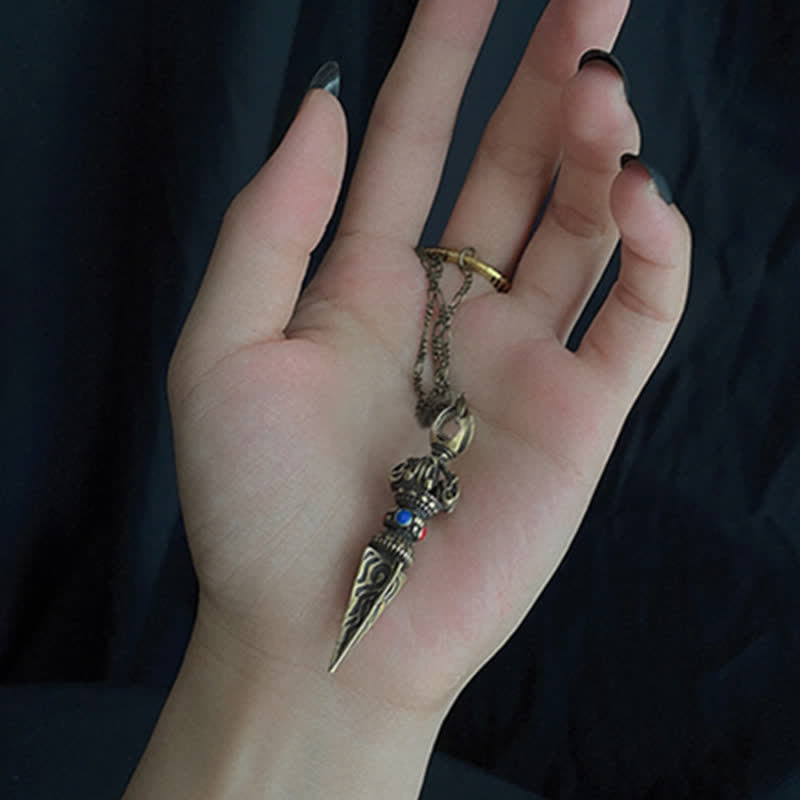 Buddha Stones Pentagram Eye of God Feather Hamsa Copper Healing Necklace Pendant Pendulum - image 13