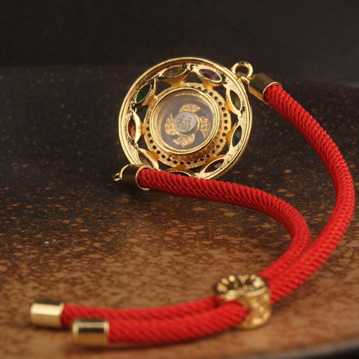 Buddha Stones Colorful Zircon Copper Wealth Luck Rotation Bracelet Necklace Pendant - image 17
