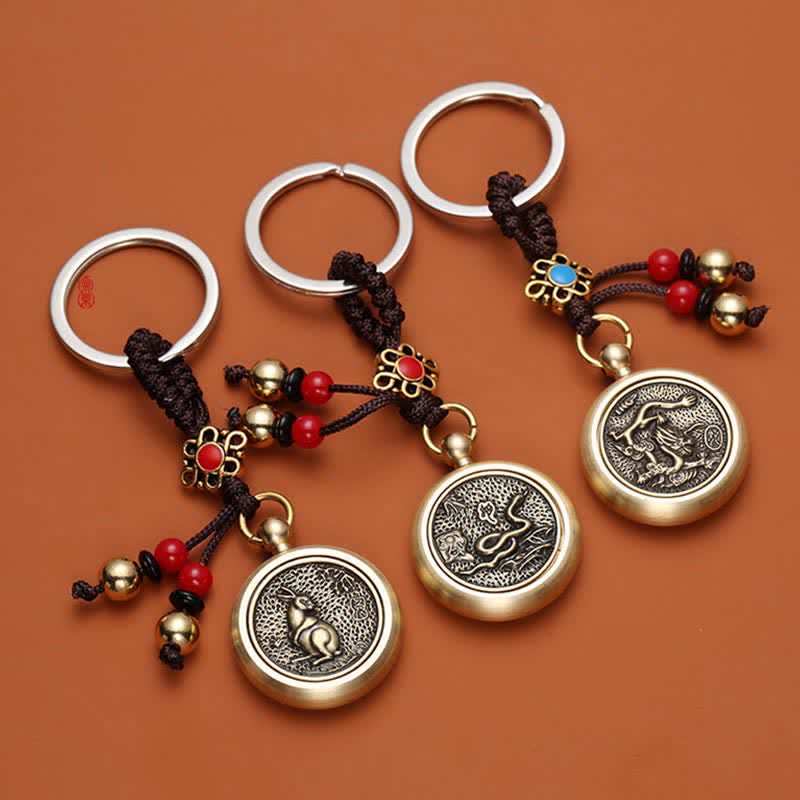 12 Chinese Zodiac Blessing Wealth Fortune Keychain - image 1