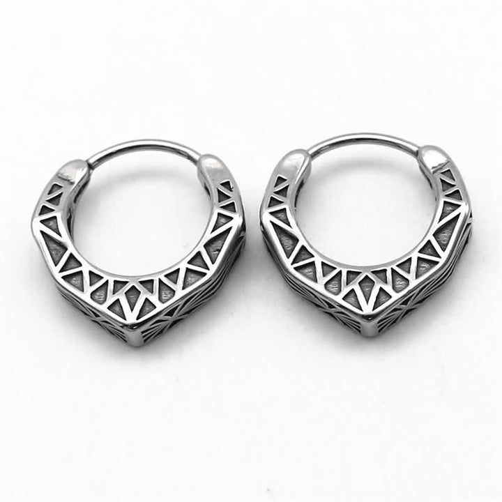 Viking Hoop Titanium Steel Balance Earrings - image 5