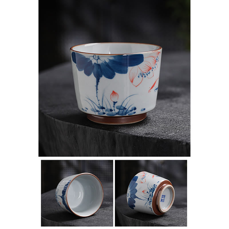 Buddha Stones Lotus Flower Leaf Bamboo Ceramic Teacup Kung Fu Tea Cups - image 19
