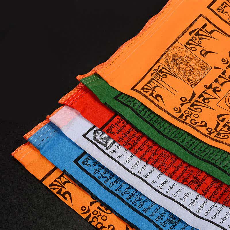 Buddha Stones Tibetan 5 Colors Windhorse Auspicious Outdoor 25 Pcs Prayer Flag - image 17