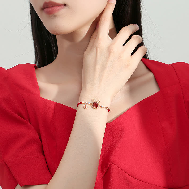 ❗❗❗A Flash Sale- Buddha Stones 925 Sterling Silver Year of the Dragon Natural Red Agate Dragon Attract Fortune Fu Character Strength Bracelet Necklace Pendant Earrings - image 21