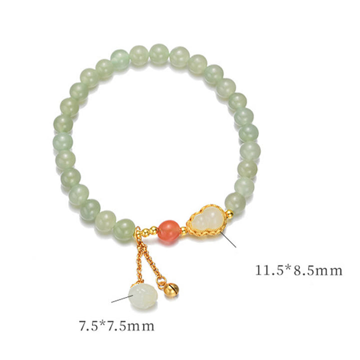 Buddha Stones 925 Sterling Silver Hetian Jade Gourd Lotus Abundance Luck Bracelet - image 13