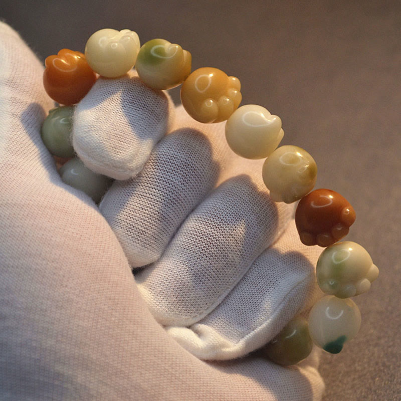 Buddha Stones Multilayered Bodhi Seed Cute Cat Paw Calm Harmony Bracelet - image 11
