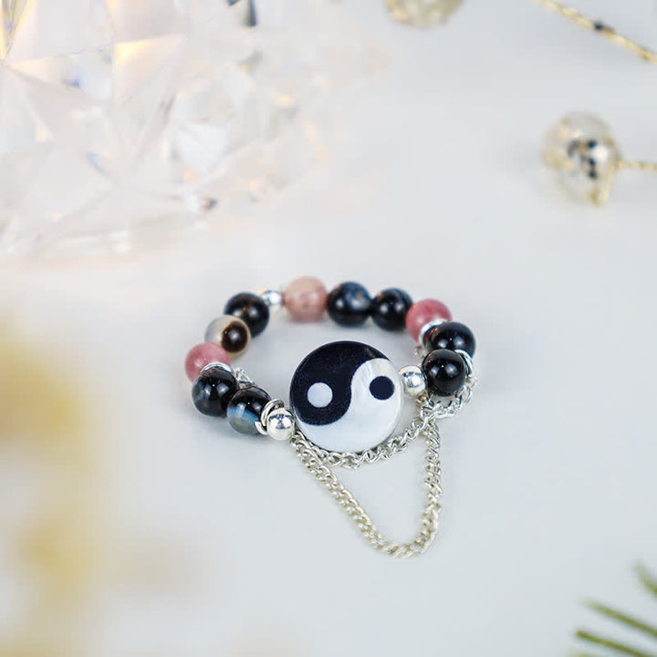 Buddha Stones Yin Yang Symbol Balance Luck Ring - image 4