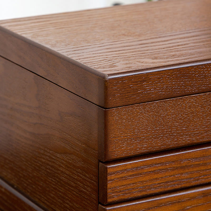 Buddha Stones Retro Wooden Jewelry Box Three-Layer Jewelry Storage Box - image 10