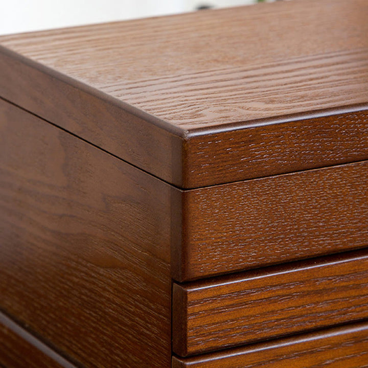 Buddha Stones Retro Wooden Jewelry Box Three-Layer Jewelry Storage Box - image 10