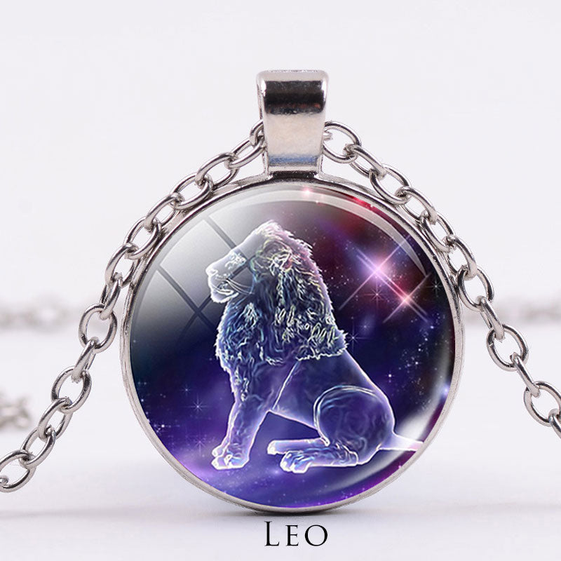 12 Constellations of the Zodiac Moon Starry Sky Protection Blessing Necklace Pendant - image 18