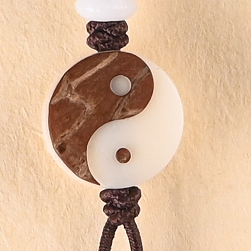 Buddha Stones Ebony YinYang Protection Necklace Mala - image 8