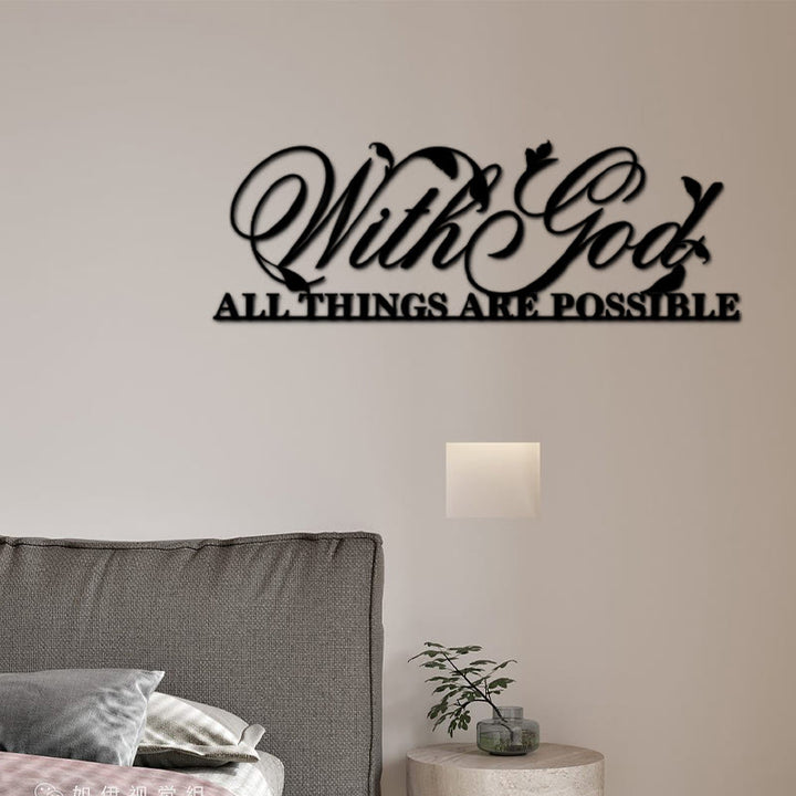 With God All Things Are Possible Metal Sign Wall Art - image 3